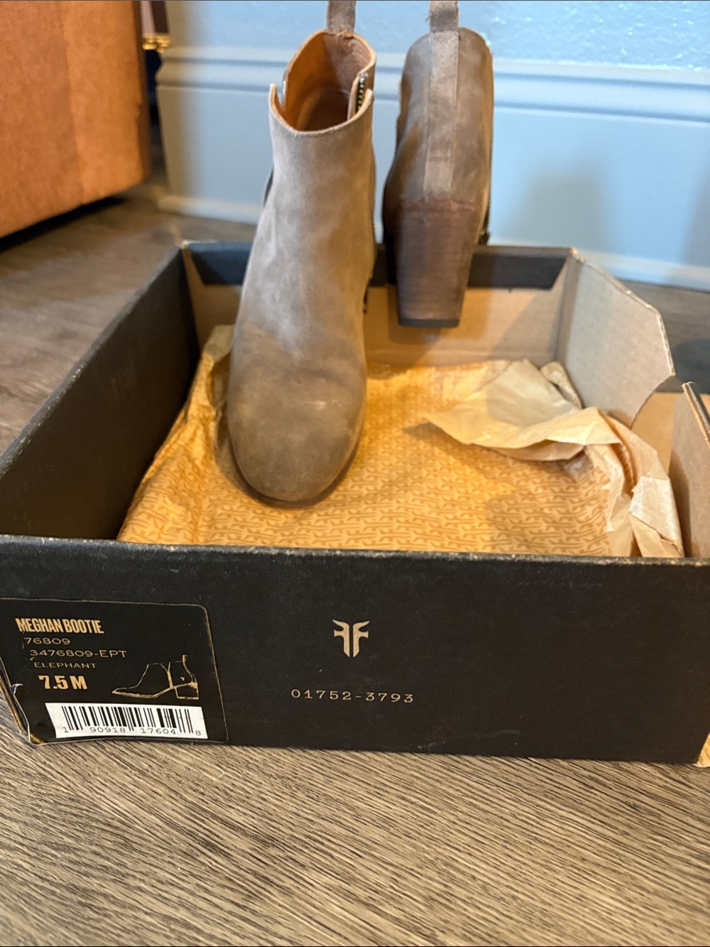 Frye Suede Ankle Booties in Taupe